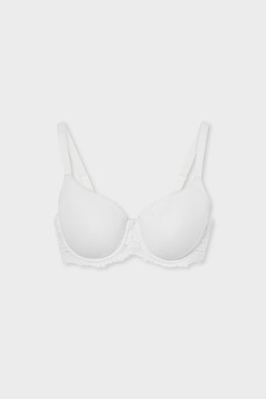 Women - Underwire bra - FULL COVERAGE - large cup sizes - padded - cremewhite