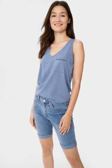 Damen - Jeans-Bermudas - jeans-hellblau