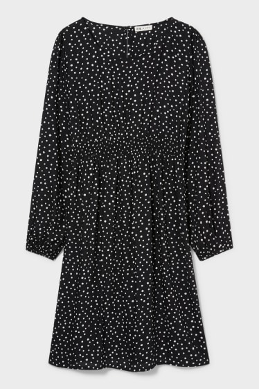 Women - Maternity dress - polka dot - black