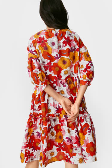 Mujer - Vestido de línea evasé  - de flores - multicolor