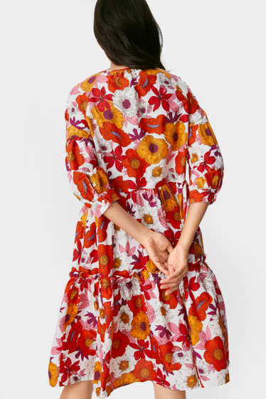 Women - A-line dress  - polka dot - multicoloured