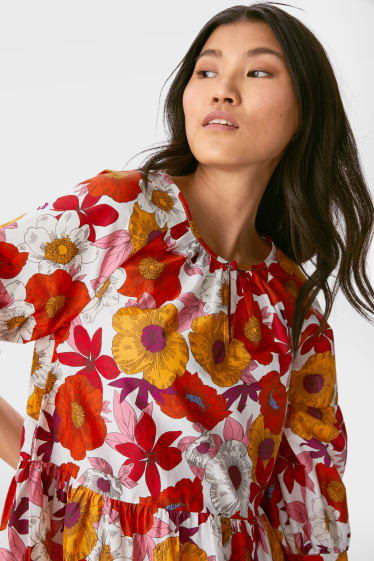 Women - A-line dress  - polka dot - multicoloured