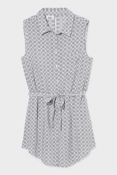 Donna - Blusa smanicata - bianco / nero