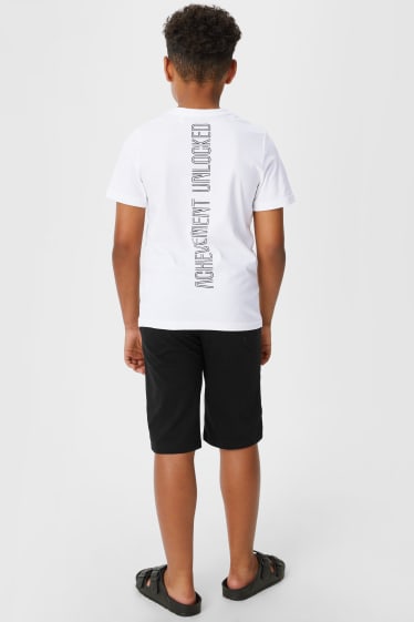 Bambini - Xbox - set - t-shirt e shorts in felpa - 2 pezzi - nero / bianco