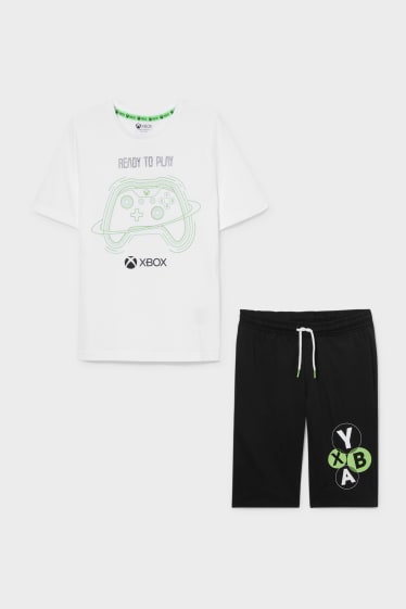 Enfants - Xbox - ensemble - t-shirt et short en molleton - 2 pièces - noir / blanc