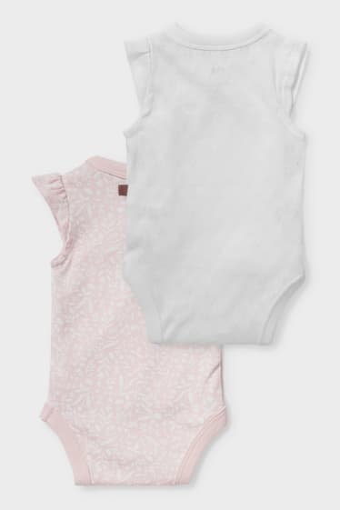 Neonati - Confezione da 2 - body incrociati neonati - bianco / rosa