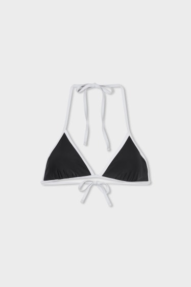 Mujer - Top de bikini - triangular - con relleno - negro