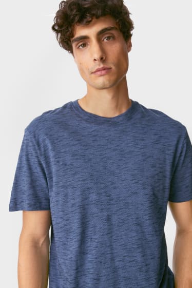 Men - T-shirt - blue-melange