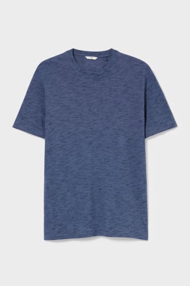 Heren - T-shirt - blauw-mix