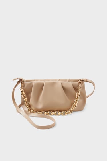 Women - Shoulder bag - faux leather - beige