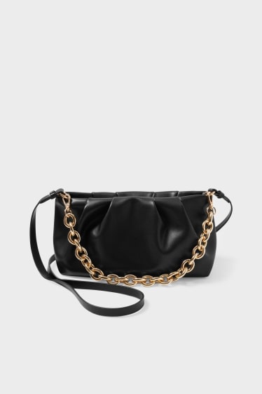 Women - Shoulder bag - faux leather - black