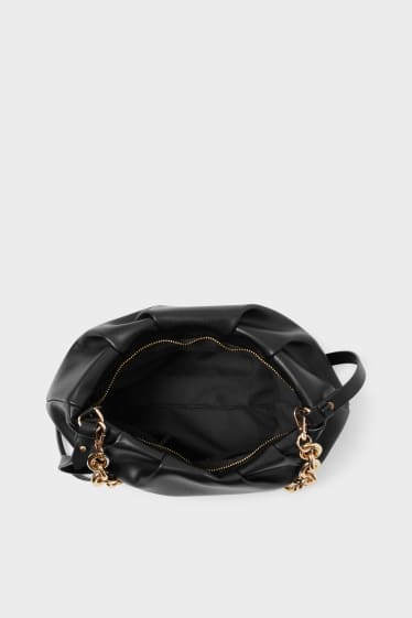 Women - Shoulder bag - faux leather - black