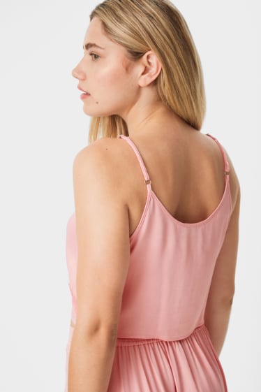 Damen - Top mit Spitze - rosa