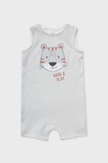 Babies - Baby sleepsuit  - striped - white