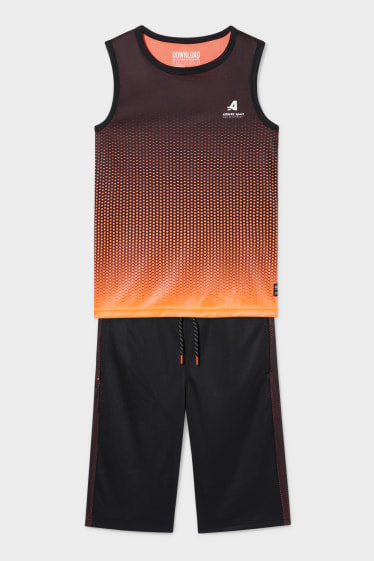 Children - Set - vest top and sweat Bermuda shorts - 2 piece - black