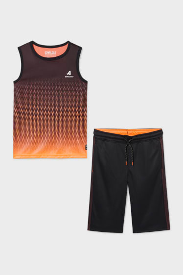 Children - Set - vest top and sweat Bermuda shorts - 2 piece - black