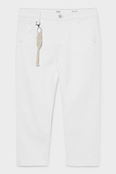 Women - Set - capri jeans and key fob - 2 piece - white