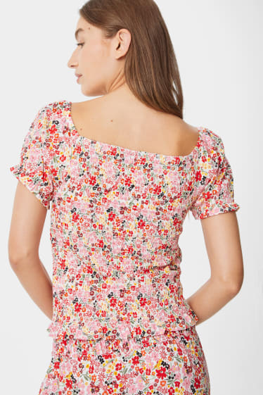 Mujer - Camiseta - de flores - multicolor