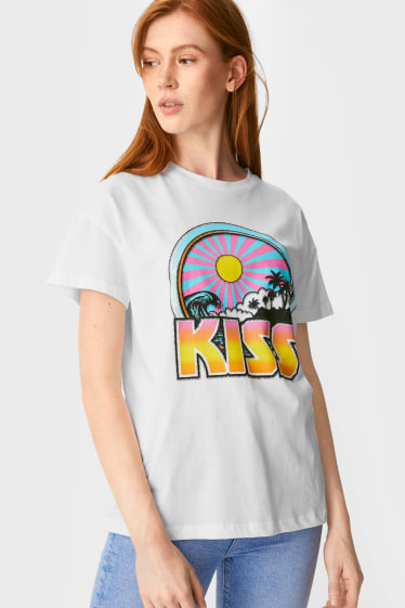 Damen - CLOCKHOUSE - T-Shirt - Kiss - weiß