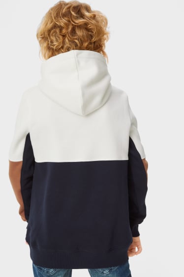 Kinderen - Sweatshirt met capuchon - donkerblauw / wit