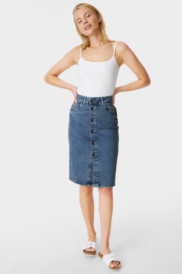 Women - Denim skirt - denim-light blue