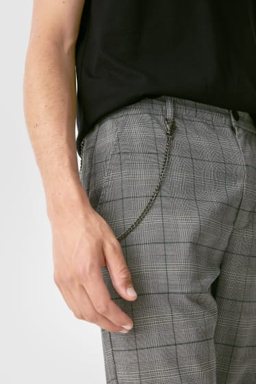 Mężczyźni - CLOCKHOUSE - spodnie chino - slim fit - w kratkę - szary