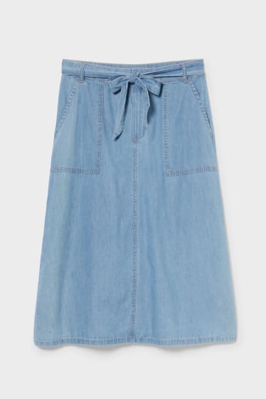 Kobiety - Spódnica dżinsowa - dżins-jasnoniebieski