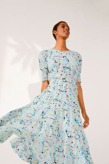 Donna - Vestito Fit & Flare - fiori - stampa multicolore