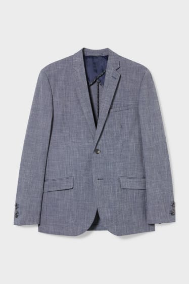 Men - Tailored jacket - slim fit - flex - blue-melange