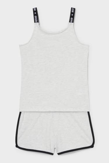 Children - Set - top and sweat shorts - 2 piece - light gray