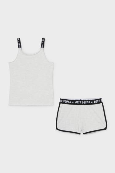 Children - Set - top and sweat shorts - 2 piece - light gray