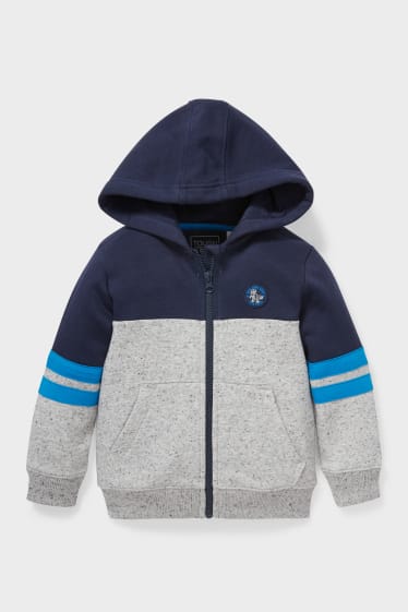 Children - Zip-through sweatshirt with hood - dark blue / gray