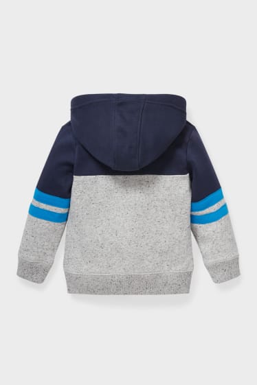 Enfants - Sweat zippé à capuche - bleu foncé / gris