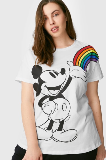 Ados & jeunes adultes - CLOCKHOUSE - T-shirt - Mickey Mouse - PRIDE - blanc