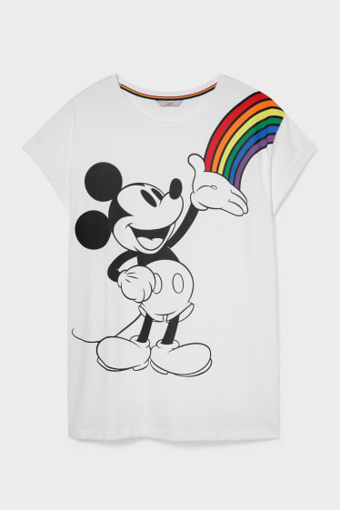 Ados & jeunes adultes - CLOCKHOUSE - T-shirt - Mickey Mouse - PRIDE - blanc