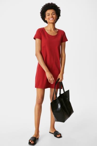 Women - Basic T-shirt dress - havanna