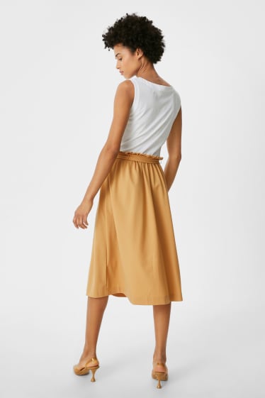 Damen - Kleid - 2-in-1-Look - weiss / gold