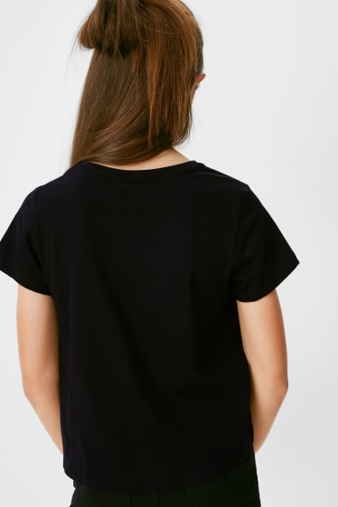 Children - Garfield - short sleeve T-shirt with knot detail - black