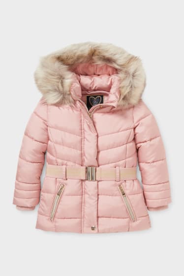 Children - Quilted jacket with hood - rose