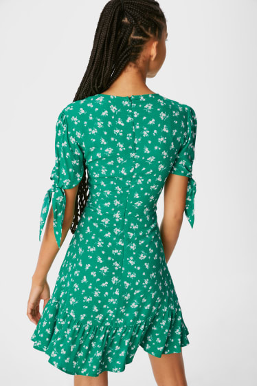 Mujer - CLOCKHOUSE - vestido - de flores - verde
