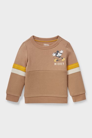 Baby's - Mickey Mouse - babysweatshirt - lichtbruin