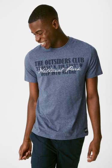 Men - T-shirt - dark blue-melange