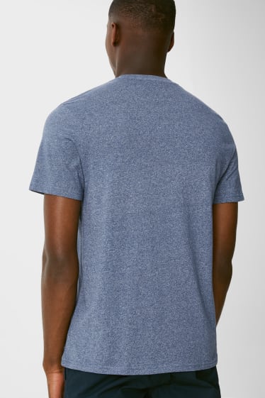 Men - T-shirt - dark blue-melange