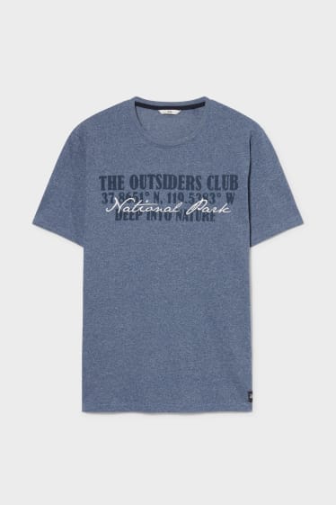 Men - T-shirt - dark blue-melange