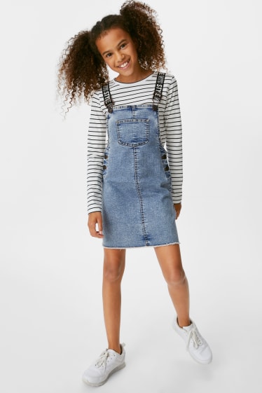 Kinder - Jeans-Latzkleid - jeans-hellblau