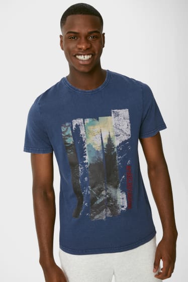 Heren - T-shirt - donkerblauw