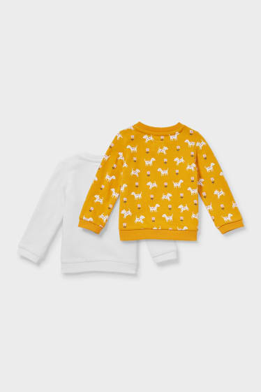 Bébés - Lot de 2 - sweat-shirt pour bébé - blanc / jaune
