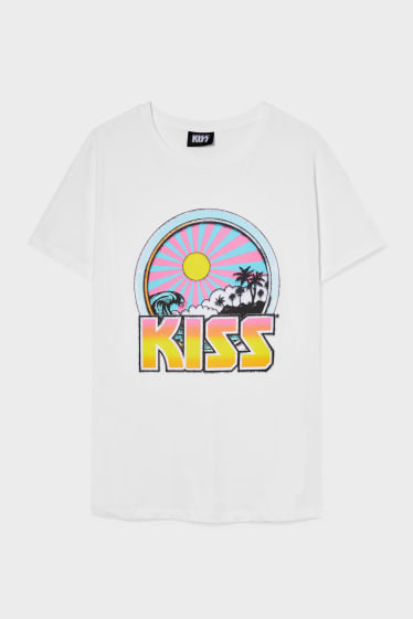 Tieners & jongvolwassenen - CLOCKHOUSE - T-shirt - Kiss - wit