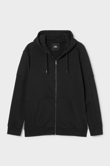 Men - CLOCKHOUSE - zip-through sweatshirt with hood - black