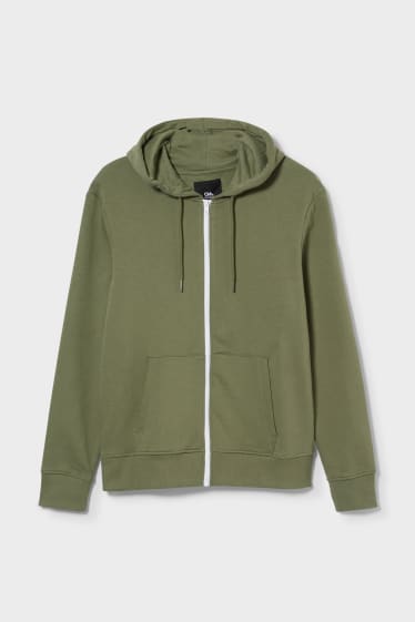 Men - Zip-through sweatshirt with hood - green